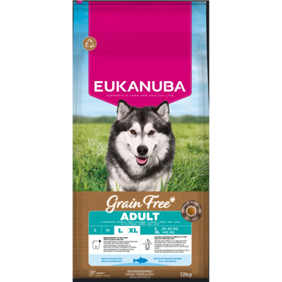 EUKANUBA GF sausas pašaras didelių veislių šunims su žuvimi, L, 12 kg