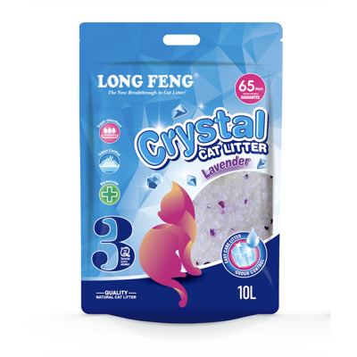 LONG FENG aromatizuotas, levandų kvapo silikoninis kraikas, 10 l