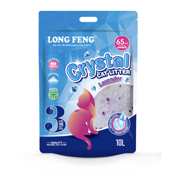 LONG FENG aromatizuotas, levandų kvapo silikoninis kraikas, 10 l