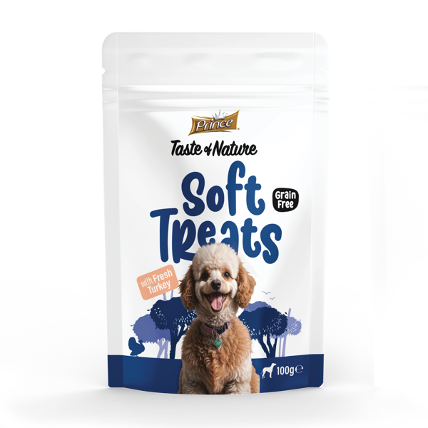 PRINCE Taste of Nature pusiau drėgni skanėstai šunims - su kalakutiena, 100g