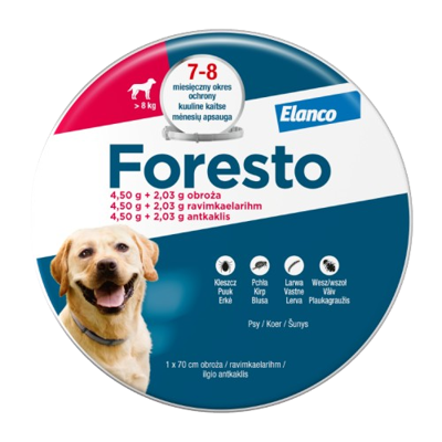 FORESTO antkaklis šunims nuo parazitų, virš 8 kg, 70 cm