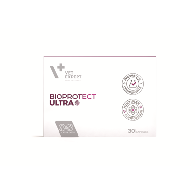 VETEXPERT Bioprotect Ultra pašaro papildas šunims, žarnyno veiklai, N30