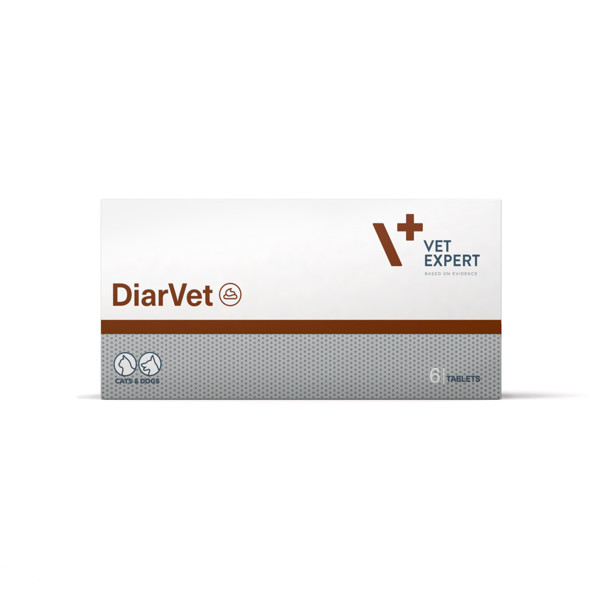 VETEXPERT Diarvet pašaro papildas m.veislių šunims ir katėms nuo viduriavimo, N6 tab.