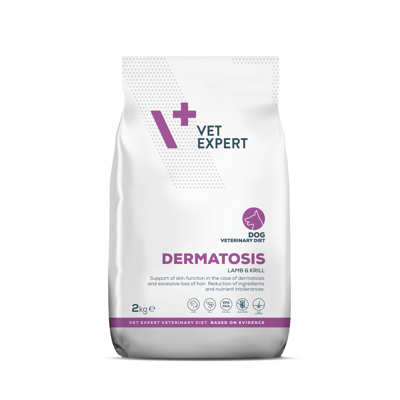 VETEXPERT Veterinary Diet Dermatosis Lamb & Krill dietinis sausas pašaras šunims, 2kg