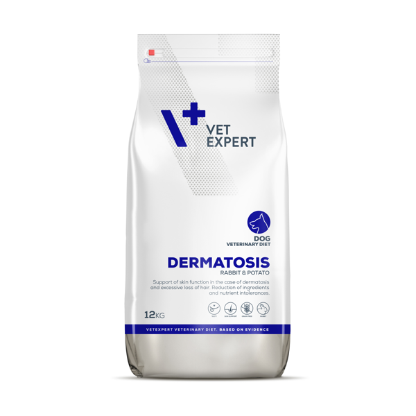 VETEXPERT Veterinary Diet Dermatosis Rabbit & Potato dietinis sausas pašaras šunims, 12 kg