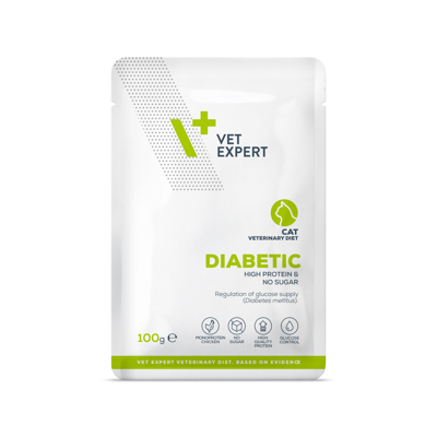 VETEXPERT Veterinary Diet Diabetic dietinis pašaras katėms, 100g 