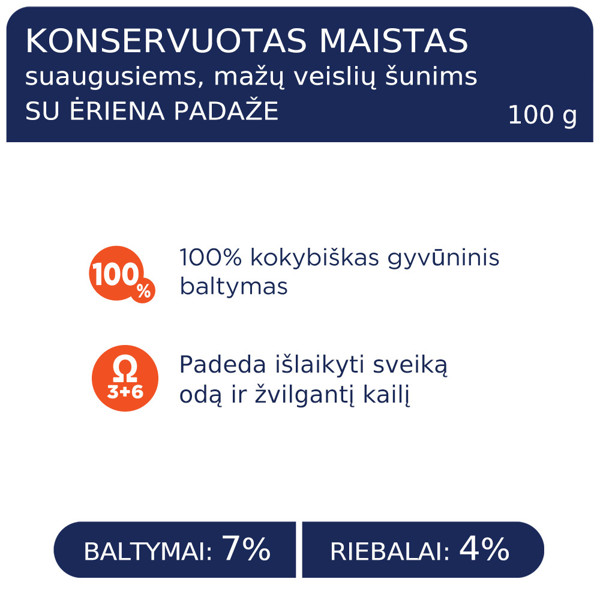 CLUB 4 PAWS Premium konservuotas pašaras m. veislių suaugusiems šunims su ėriena padaže, 100 kg