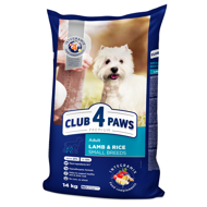 CLUB 4 PAWS Premium Lamb&Rice visavertis pašaras suaugusiems mažų veislių šunims, 14 kg