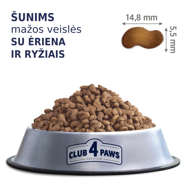 CLUB 4 PAWS Premium Lamb&Rice visavertis pašaras suaugusiems mažų veislių šunims, 14 kg