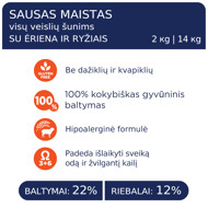 CLUB 4 PAWS Premium Lamb&Rice visavertis pašaras suaugusiems visų veislių šunims, 14 kg