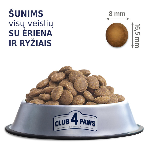 CLUB 4 PAWS Premium Lamb&Rice visavertis pašaras suaugusiems visų veislių šunims, 14 kg