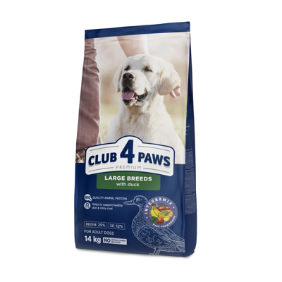 CLUB 4 PAWS Premium visavertis pašaras didelių veislių suaugusiems šunims su antiena, 14 kg