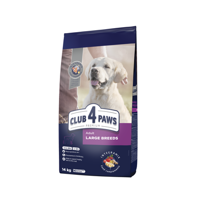CLUB 4 PAWS Premium visavertis pašaras suaugusiems didelių veislių šunims, 14 kg
