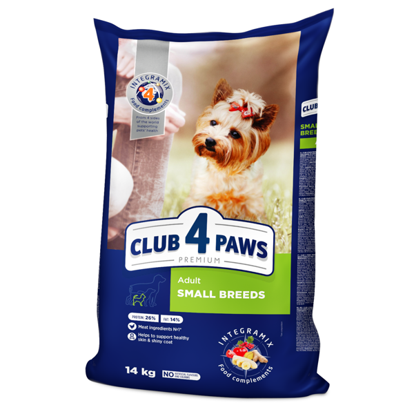 CLUB 4 PAWS Premium visavertis pašaras suaugusiems mažų veislių šunims, 14 kg
