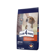 CLUB 4 PAWS Premium visavertis pašaras suaugusiems vidutinių veislių šunims, 14 kg