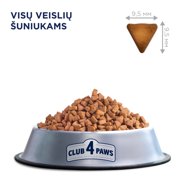 CLUB 4 PAWS Premium visavertis pašaras visų veislių šuniukams, 14 kg