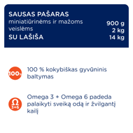 CLUB 4 PAWS Premium visavertis sausas pašaras mini ir mažų veislių šunims su lašiša, 14 kg