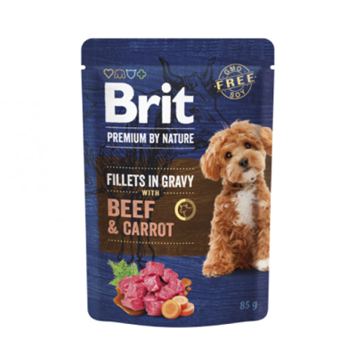 BRIT Premium Dog konservai šunims Beef&Carrot in Gravy su jautiena ir morkomis, 85g