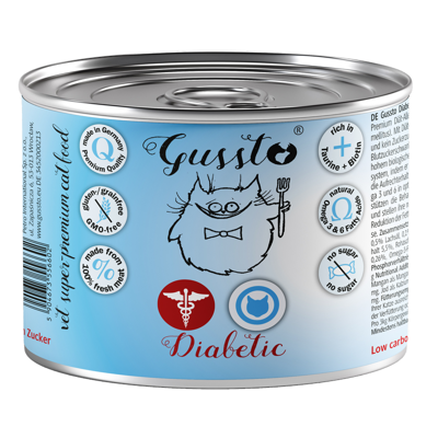 GUSSTO Cat Vet Diabetic dietinis pašaras katėms sergančioms diabetu, 200 g
