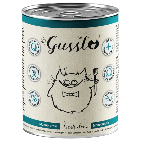 GUSSTO Cat Fresh Deer konservai katėms su elniena, 200 g