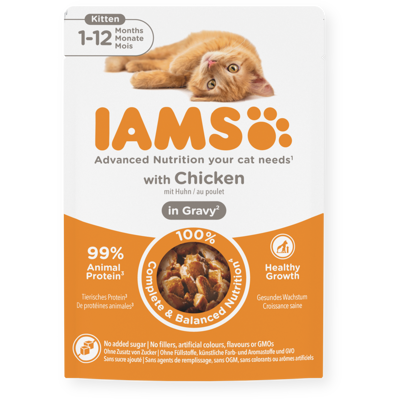 IAMS Delights konservai kačiukams su vištiena, 85 g