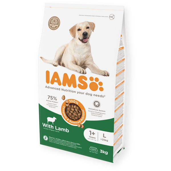 IAMS sausas maistas didelių veislių šunims su ėriena, 3 kg