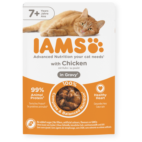 IAMS Delights konservai vyresnėms katėms su vištiena, 85 g
