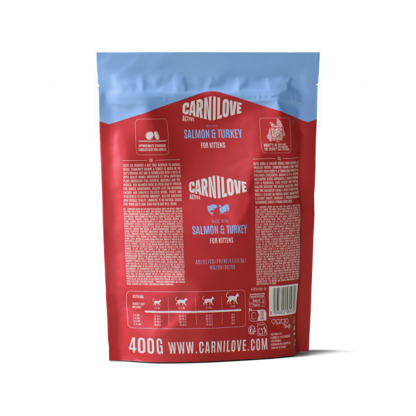CARNILOVE Active Salmon&Turkey for Kittens sausas pašaras kačiukams, 400 g