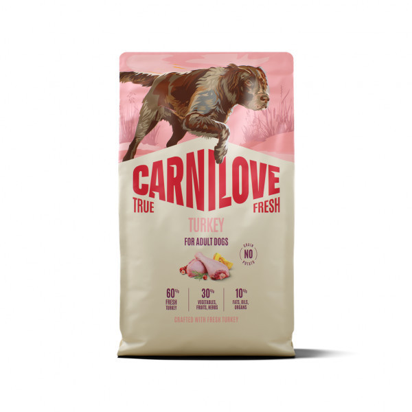 CARNILOVE True Fresh Turkey s.m. sausas pašaras šunims su kalakutiena, 4 kg