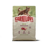 CARNILOVE True Fresh Duck Adult Cat Sterilised sausas pašaras katėms su antiena, 2 kg