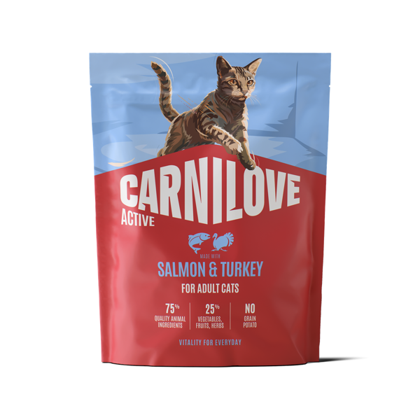 CARNILOVE Active Salmon&Turkey Adult Cat sausas pašaras katėms su lašiša ir kalakutiena, 400 g