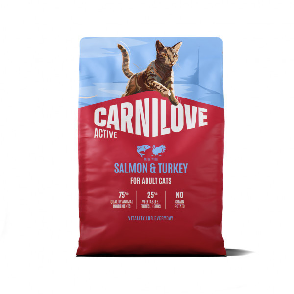 CARNILOVE Active Salmon&Turkey Adult Cat sausas pašaras katėms su lašiša ir kalakutiena, 2 kg