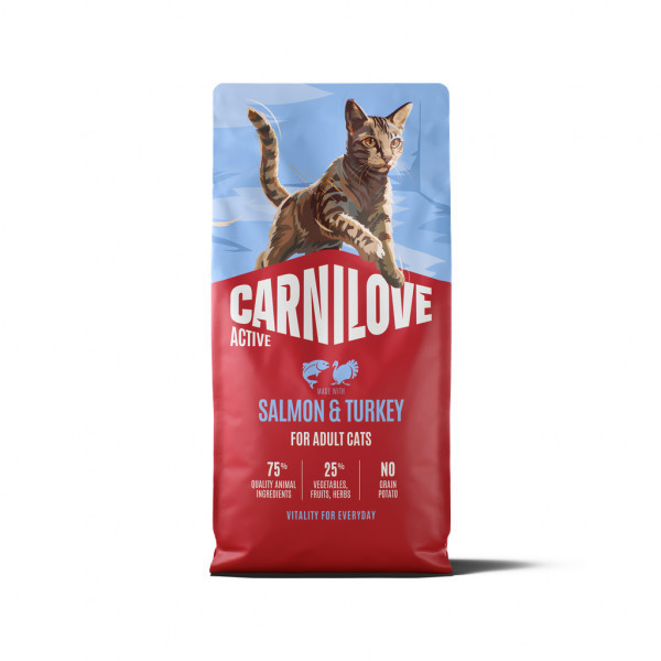 CARNILOVE Active Salmon&Turkey Adult Cat sausas pašaras katėms su lašiša ir kalakutiena, 6 kg