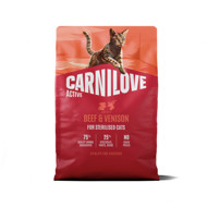 CARNILOVE Active Beef&Venison Sterilised sausas pašaras katėms su jautiena ir elniena, 2 kg