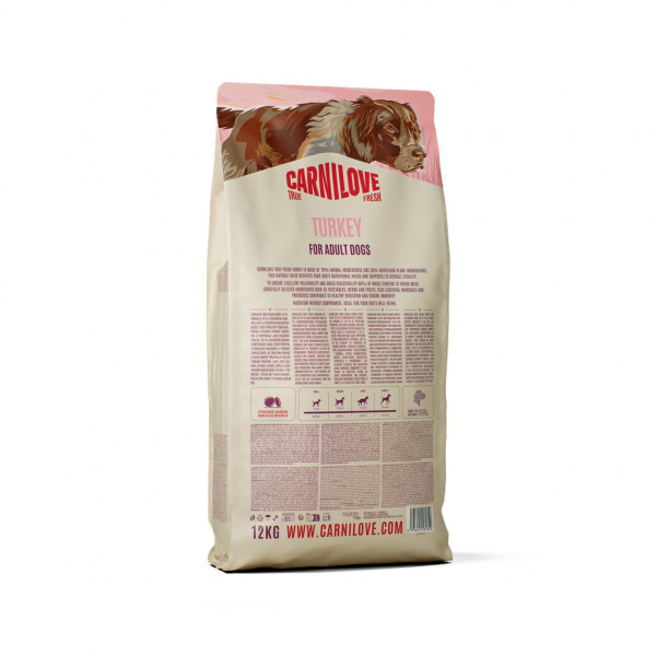 CARNILOVE True Fresh Turkey s.m. sausas pašaras šunims su kalakutiena, 12 kg