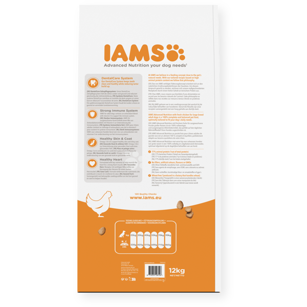  IAMS sausas maistas didelių veislių šunims su vištiena, L, 12 kg