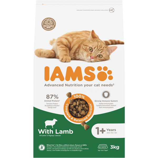 IAMS sausas maistas katėms su ėriena, 3 kg