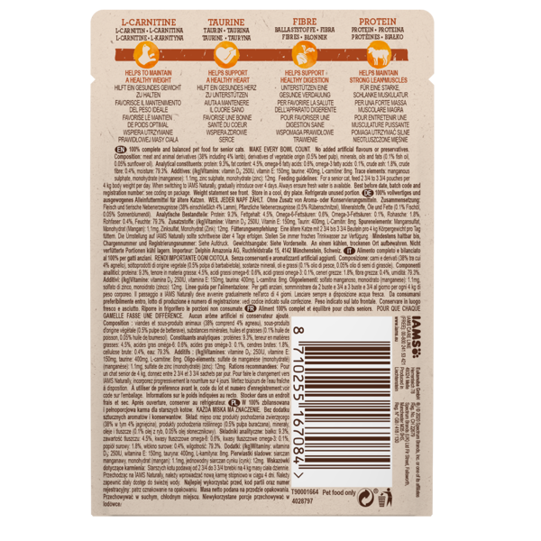 IAMS Naturally konservuotas maistas senjorėms katėms su ėriena, 85 g
