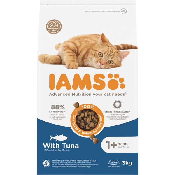 IAMS sausas maistas senjorėms katėms su tunu, 3 kg