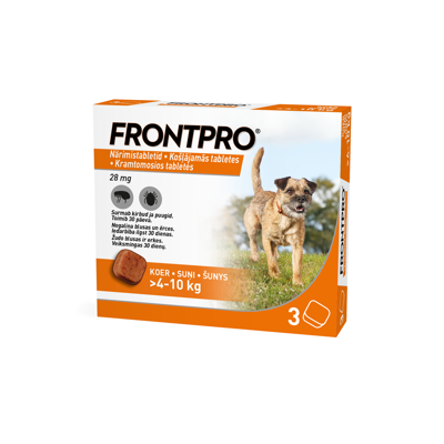 FRONTPRO M 28 mg kramtomosios tabl. šunims >4–10kg N3