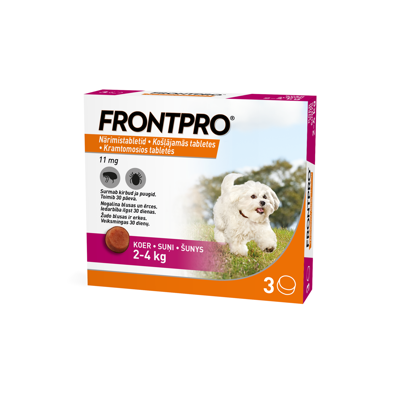 FRONTPRO S 11 mg kramtomosios tabl. šunims 2–4kg N3