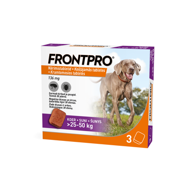 FRONTPRO XL 136 mg kramtomosios tabl. šunims >25–50kg N3