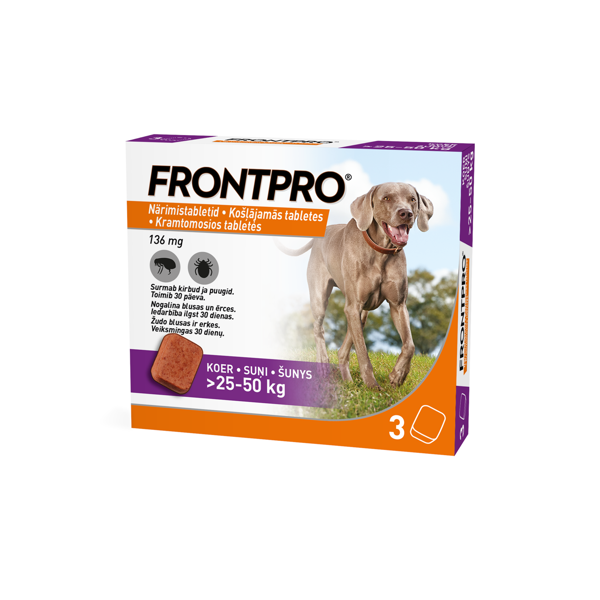 FRONTPRO XL 136 mg kramtomosios tabl. šunims >25–50kg N3