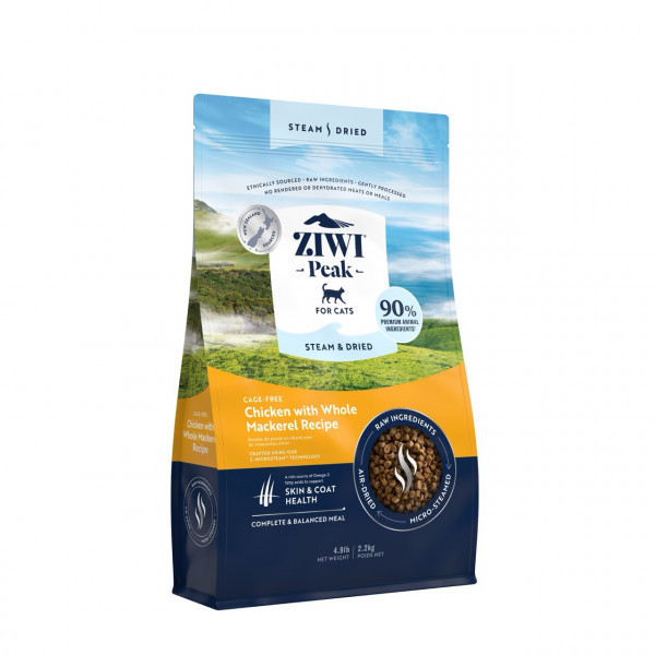 ZIWI Peak Steam&Dried Cat Chicken sausas pašaras katėms su vištiena, 2,2 kg