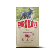 CARNILOVE True Fresh Duck Junior LB sausas pašaras jauniems didelių veislių šunims su antiena, 4 kg