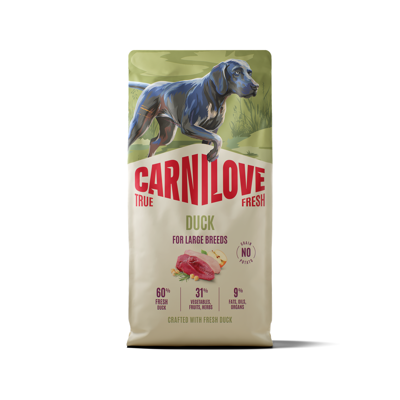 CARNILOVE True Fresh Duck Adult LB sausas pašaras didelių veislių šunims su antiena, 12 kg