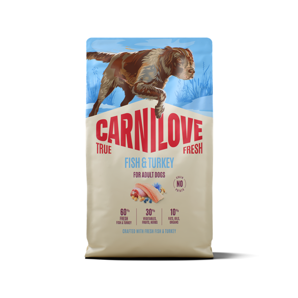 CARNILOVE True Fresh Fish&Turkey Adult sausas pašaras suaug. šunims su žuvimi ir kalakutiena, 4 kg