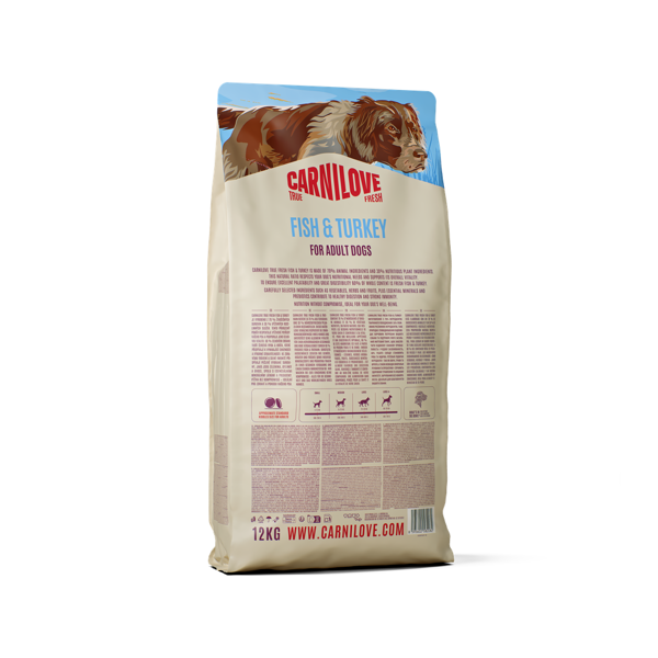 CARNILOVE True Fresh Fish&Turkey Adult sausas pašaras suaug. šunims su žuvimi ir kalakutiena, 12 kg