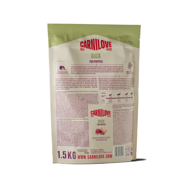 CARNILOVE Active Salmon&Turkey for Puppies sausas pašaras šuniukams su lašiša ir kalakutiena, 1,5 kg