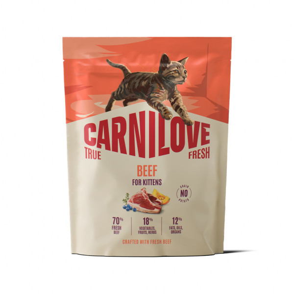 CARNILOVE True Fresh Beef Kitten sausas pašaras kačiukams su jautiena, 400 g